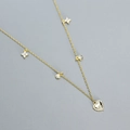 Elegante collana in argento S925 dorato con ciondoli a cuore e stella per un look alla moda - Stile Trifoglio Cuore (YHN085) / Oro