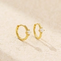 S925 sterling silver gold-plated hoop earrings with round opal stone inlay - 925 Silver / Golden (White Stone)