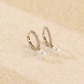 Eleganti orecchini di perle in argento S925 con pavé di micro cristalli di zirconia - Argento 925 / Oro Bianco