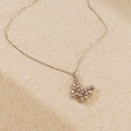 Collana con ciondolo a farfalla traforata in argento s925 con diamanti scintillanti - Argento 925 / Oro Bianco