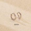 Pendientes de aro ondulados en plata de ley S925 con un diámetro interno de 6mm puro - Plata 925 / 6mm (Color Platino)