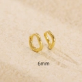 Pendiente ondulado minimalista de plata 925 con diseño en U dorado de 6mm - Plata 925 / 6mm (Color Dorado)