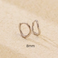 Pendientes irregulares en forma de onda de plata de ley S925 con aros de 8 mm - Plata 925 / 8mm (Color Platino)