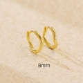 Pendientes de aro ondulados irregulares en plata S925 con acabado dorado y 8mm de diámetro - Plata 925 / 8mm (Color Dorado)