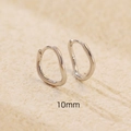 Minimalist S925 sterling silver irregular wavy hoop earrings in 10mm diameter size - 925 Silver / 10mm (Platinum Color)