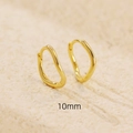 Irregular wave-shaped hoop earrings in gold finish with S925 hallmark 10mm size - 925 Silver / 10mm (Gold Color)