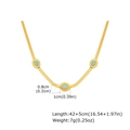 Collar de cadena de serpiente de acero inoxidable dorado con colgantes de turquesa verde - Collar de Piedra Preciosa Verde Claro (NC-2413G02)