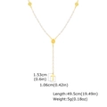 Détail du collier à perles dorées avec croix, longueur 49,5 cm et poids de 5 g - Style Croix de Perles (NC-2471G)