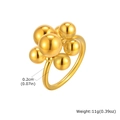Anello in acciaio inossidabile dorato con grappolo di sfere lucide e misure - US 7 / Oro (RC-928G07)