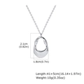 Dettaglio della collana con ciondolo irregolare con misure di dimensioni e peso - Stile Ovale Traforato Irregolare (PNB-058S) / Color Acciaio