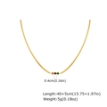Collier doré en acier inoxydable avec trois zircons colorés et dimensions techniques - Strass Coloré (NC-2252G02)