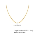 Détail du collier doré avec zircons bleu et blanc incluant les dimensions du produit - Strass Bleu et Blanc (NC-2252G01)