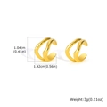 Ear cuff a onda in acciaio inossidabile dorato, dimensioni 1,04 cm x 1,42 cm per lobo - Ear Cuff a Doppio Strato Onda Dorata (EH-799G)