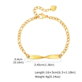 Golden Figaro chain bracelet dimensions with Mobius bar and heart charm detail - Gold Twisted Bar Figaro Chain (BR-2558GW Female)