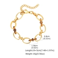 Dettaglio della collana dorata con perle in resina marmorizzata e misure del prodotto - Bracciale (BR-2675G)