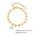 Dettaglio del bracciale a quadrifoglio in oro 18K con chiusura e incisione del marchio K18 - Trifoglio (16+5cm) / BR-2610G (Bracciale)