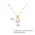 Collana a sfere dorate con elegante ciondolo in perla ovale per uno stile minimalista - Stile Perla Ovale Oro (NC-2197G)