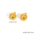 Dettaglio orecchini a semisfera placcati oro 18K con specifiche di peso e dimensioni - Oro