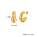 Golden twisted hoop earrings in stainless steel, dimensions 2.22cm height by 1cm width - Gold (EH-813G)