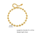 Dettaglio della cavigliera a quadrifoglio placcata oro 18K con chiusura a moschettone - Trifoglio (21+5cm) / JC-249G (Bracciale)
