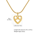 Dettaglio della collana cuore dorato con simbolo dell'infinito e misure dimensionali - Oro (NC-2435G)