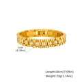 Golden stainless steel watch-style bracelet with clear zircon stones for women - Gold Rhinestone Style (BR-206G01)