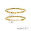 Two-piece gold beaded bracelet set featuring mama letters and heart pendant - MAMA Alphabet & Heart Two-Piece Set (BR-1691G-4)