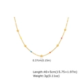 Golden stainless steel chain necklace with colorful enamel beads and measurement details - Gold Multicolor Bead Style (NC-2410G)