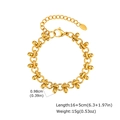 Detail of golden stainless steel link bracelet with K18 tag and adjustable extender - Waterdrop Pendant Chain (BR-2602G)