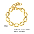 Poliertes goldenes Edelstahl-Gliederarmband mit 1,03 cm Breite und Karabinerverschluss - Gold Grobe Ovale Gliederkette Stil (BR-2636G)