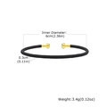 Bracciale a polsino intrecciato nero con punte dorate e diametro interno di 6 cm - Nero (PBR-120GB)