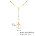Gouden roestvrijstalen rozenkrans ketting met Maria-medaille en 50 cm kettinglengte - Goud