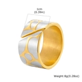 Macro-opname van 1 cm breedte en tweekleurige goud-zilveren afwerking van de ring - US 8 / Goud & Zilver Tweekleurig (RC-873GS)