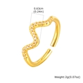 Anello aperto ondulato dorato con zirconi intarsiati larghezza 0,63cm e peso di 2g - Stile Aperto a Onda Dorata (RT-335G)