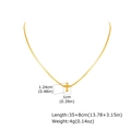 Gold stainless steel cross necklace with snake chain and dimensions for hip hop style - Gold (NC-2299G)