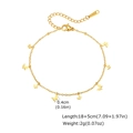 Detalle de pulsera dorada de acero inoxidable con dijes de mariposas y cadena de cuentas - Pulsera BR-2736G