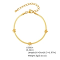 Detail view of 18K gold flower bracelet with dimensions and weight specifications - Five-Petal Flower Pendant Snake Chain Bracelet (BR-2546G02)