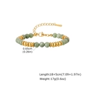 Gold beaded bracelet with green crystals and stainless steel lobster clasp extension - Aventurine Bracelet / Green Beaded Bracelet (BR-2742G02)