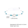Détail de la chevillère en perles turquoise ajustable avec un petit pendentif tortue - Style Tortue Blanche (Style 2)