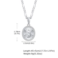 Ciondolo Vergine Maria argento con zirconi su collana a catena Figaro - Ciondolo Santa Maria Ovale con Strass (PNB-293S)