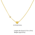 Elegante 18K vergoldete Herz-Halskette mit Zirkonia-Akzent und Größenangaben - Herz Stil (NC-2294G)