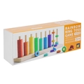 Juego de lanzamiento de anillos arcoíris de 70 piezas con base de madera para mayores de 3 - Colorido