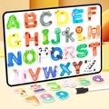Kids magnetic alphabet and number set with animal designs and a white drawing board - Alphabet and Numbers Combination