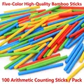 100 bastoncini colorati in bambù per l'apprendimento della matematica e giochi educativi - 100 Bastoncini per contare aritmetici/Confezione