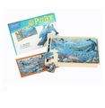 Detail eines 4-in-1 Meeres-Holzpuzzlesets mit 24 Teilen und praktischer Holz-Aufbewahrungsbox - Meerestiere
