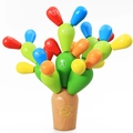 Gioco educativo cactus in legno con lettere dell'alfabeto colorate per bambini - Cactus Alfabeto