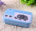 Toddler elephant cognition puzzle toy in a light blue tin box for early learning - Animal Style