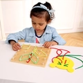 Set di giocattoli educativi in legno con elastici colorati e tavola da allacciare - Set Combinato Tavola per Infilatura Multifunzionale