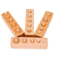 Set di cilindri Montessori in legno di faggio per lo sviluppo sensoriale del bambino - Stile con Impugnatura Grande Migliorata