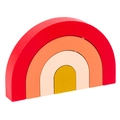 Multi-layer rainbow wooden building blocks toy with 4-tier colored curved pieces - 4-Layer Arc Blocks / Volcanic Red